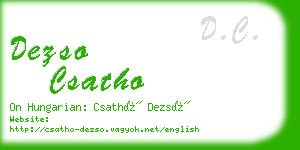 dezso csatho business card